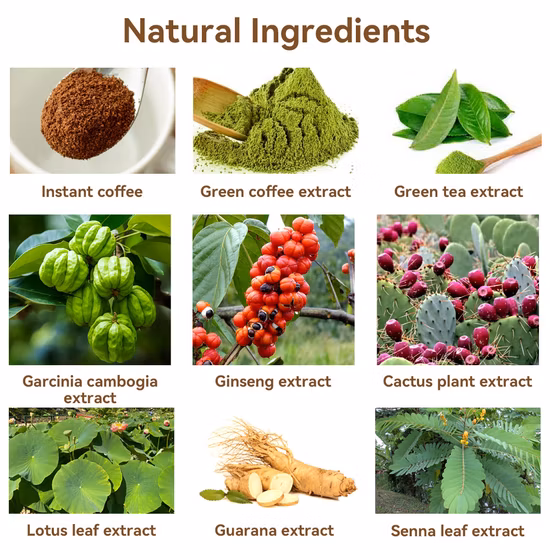 Jieruck Organic Natural Herbal Strong Effective Lose Weight Burn Belly Fat Skinny Detox Slim Green Coffee with Ganoderma