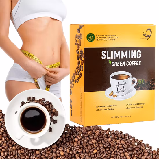 Jieruck Organic Natural Herbal Strong Effective Lose Weight Burn Belly Fat Skinny Detox Slim Green Coffee with Ganoderma